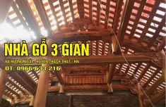 NHÀ GỖ XOAN 3 GIAN CỔ TRUYỀN