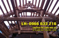 NHÀ GỖ XOAN 3 GIAN ĐƠN GIẢN